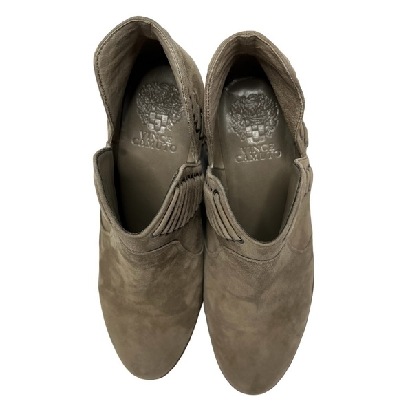 VINCE CAMUTO Prism 2 V-Cut Leather Suede Ankle Booties Moto Western Women 7M - Picture 7 of 16